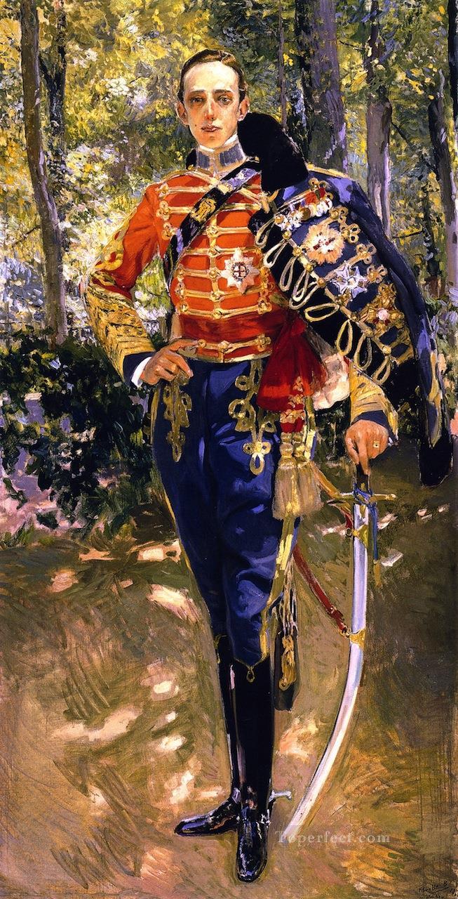 Retrato Del Rey Don Alfonso XIII con el Uniforme De Husares painter Joaquin Sorolla Oil Paintings